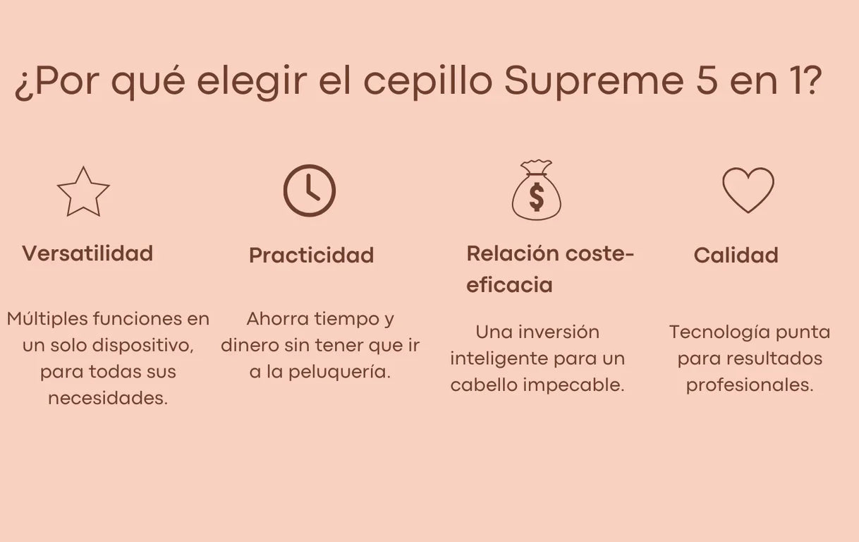 CEPILLO SECADOR 5 EN 1 - (Seca, cepilla, plancha, alisa y ondula) 💇💇♂️💇♀️