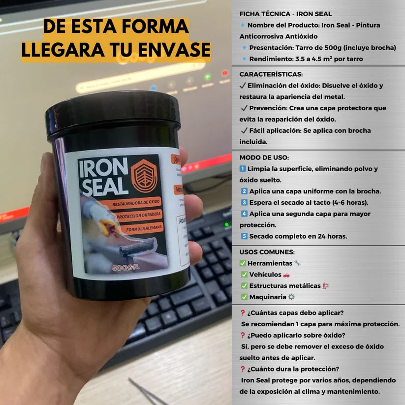 OXISTOP® - DETÉN EL ÓXIDO YA, RESTAURADOR DE METALES + BROCHA (400 ML)