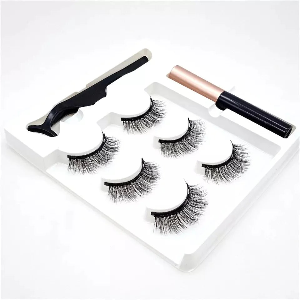 PESTAÑAS MAGNETICAS + DELINEADOR (SET X 3 PARES)