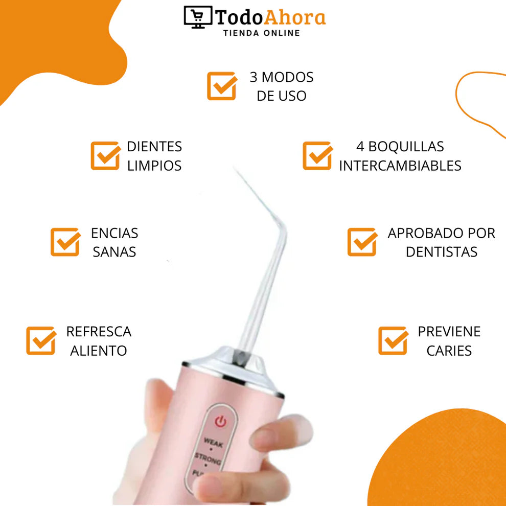 IRRIGADOR DENTAL LIMPIEZA BUCAL RECARGABLE
