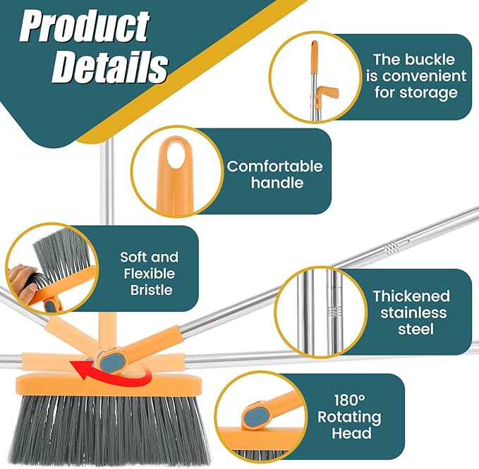 JUEGO DE ESCOBA FLEX - LIMPIEZA PRO 360