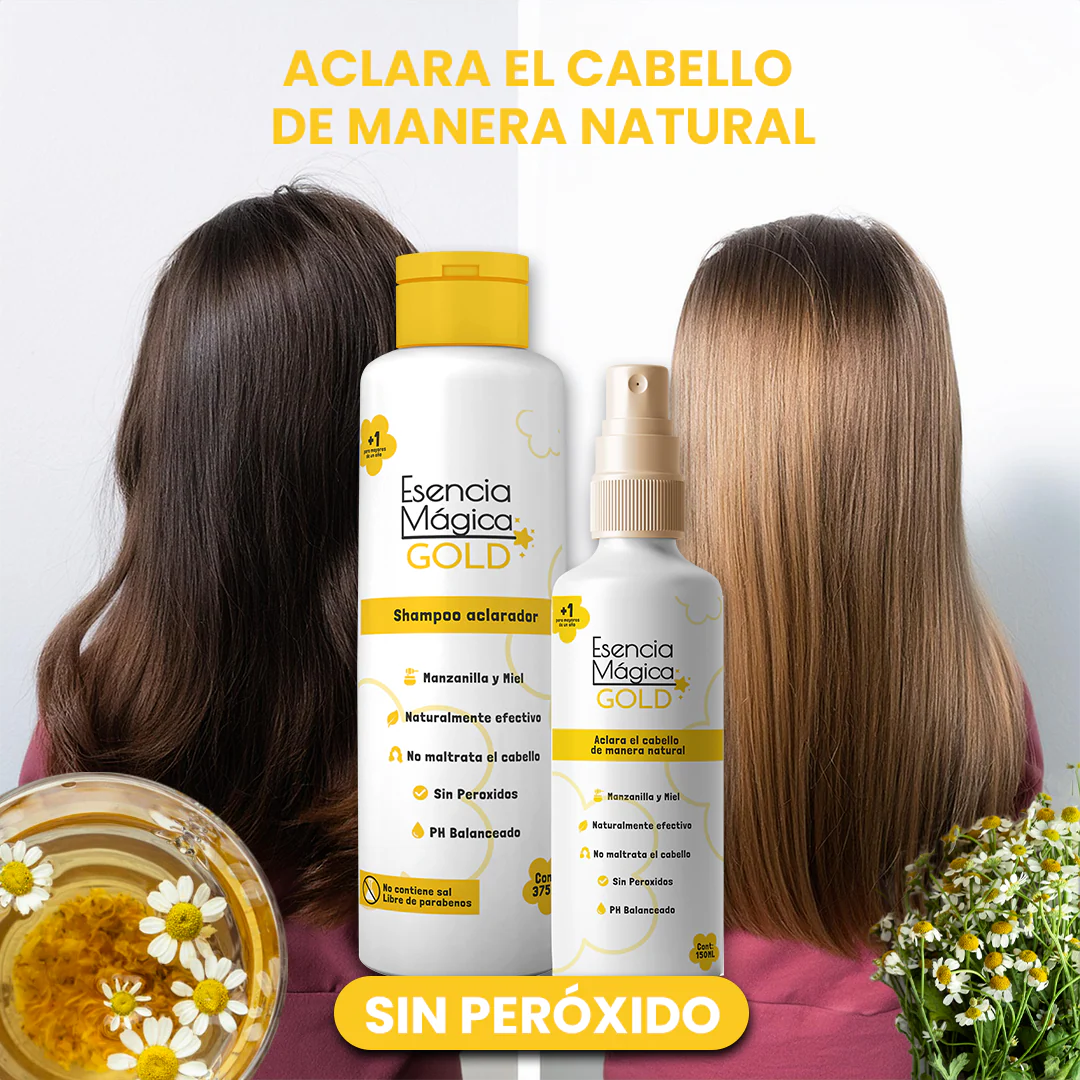 KIT ACLARADOR: SHAMPOO + SPRAY - GOLD ESENCIA