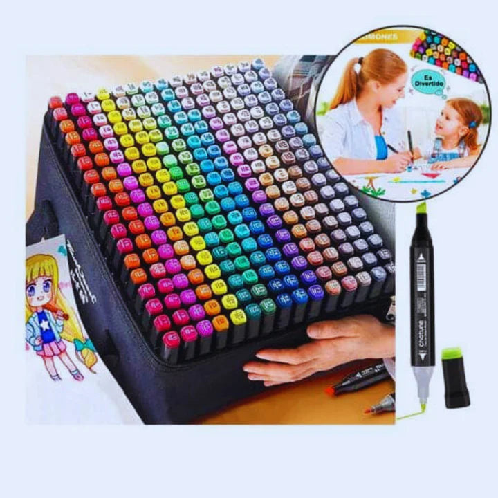 🟢🔥MARCADORES PREMIUM DOBLE PUNTA X48 UNIDADES! ✏️