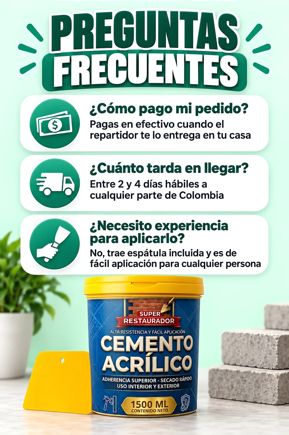 CEMENTO ACRILICO - Repara Huecos y Grietas - PROMO 2X1 🤩🧱