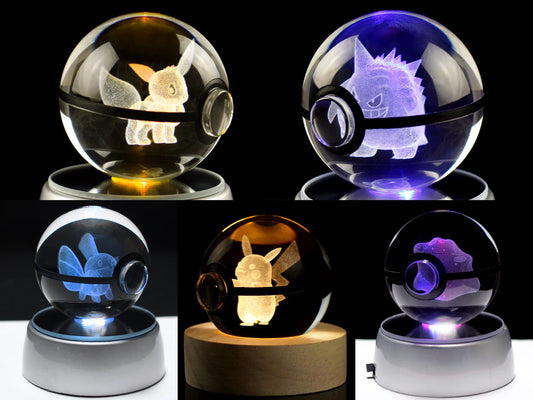 POKEBOLAS EN CRISTAL 3D + 20% DCTO