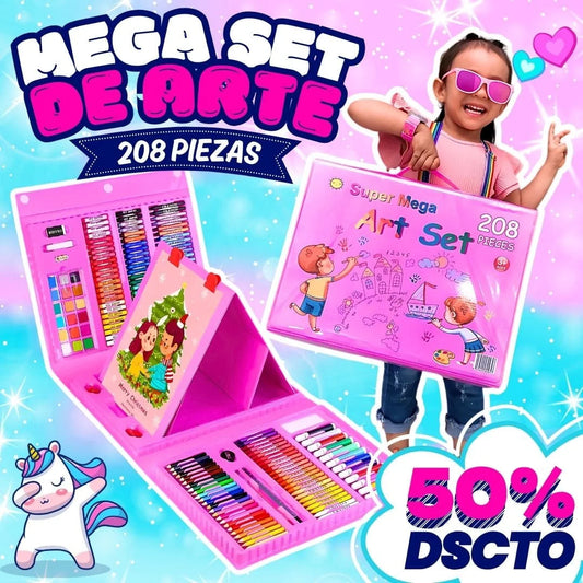 MEGA SET DE ARTE DE 208 PIEZAS NIÑOS / NIÑAS 🖼️🎨