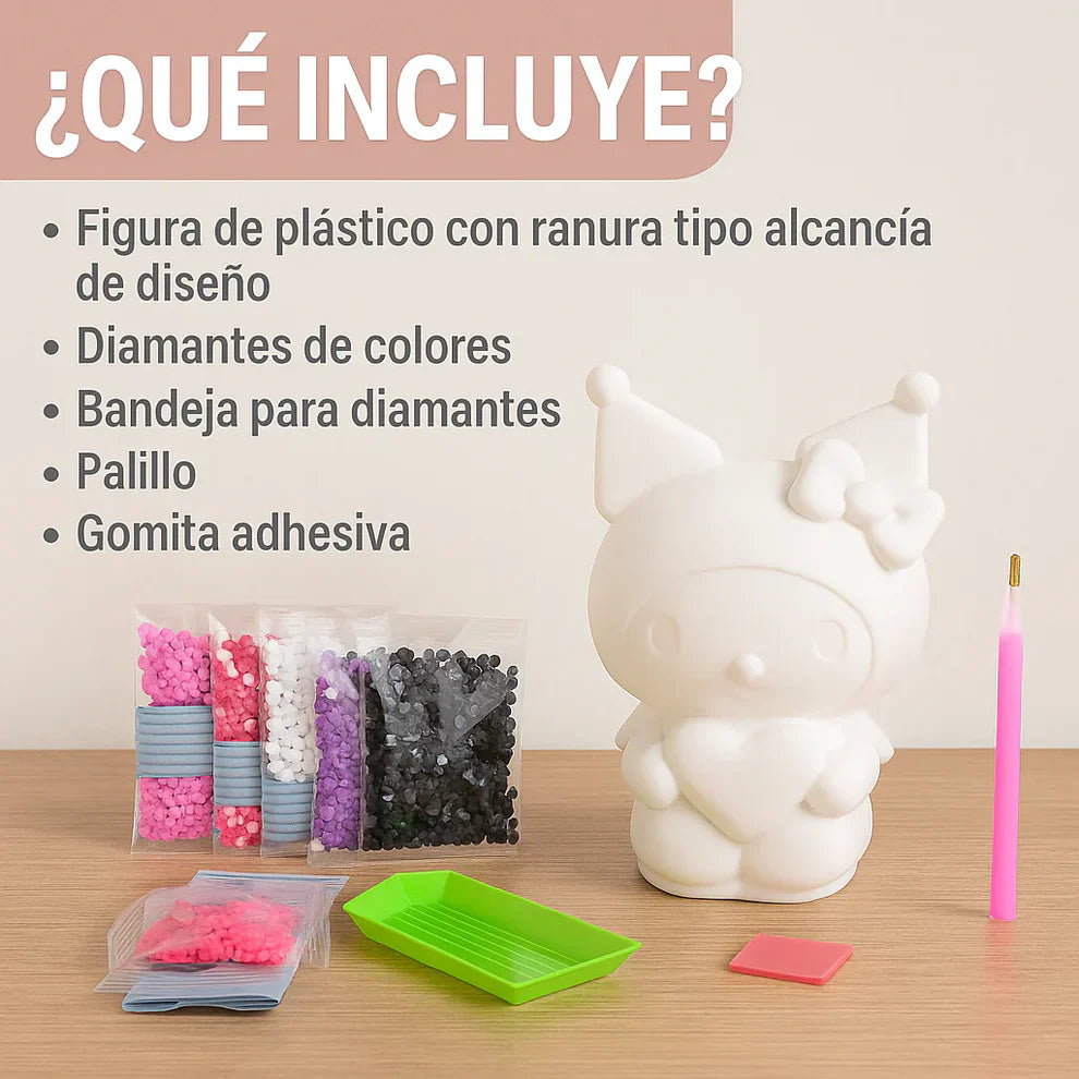 ALCANCIA KAWAII CON DIAMANTES 3D