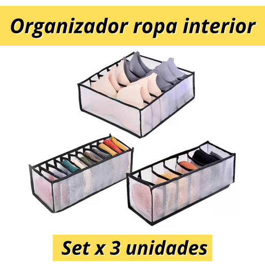 ORGANIZADOR ROPA INTERIOR (SET DE 3 UNIDADES)