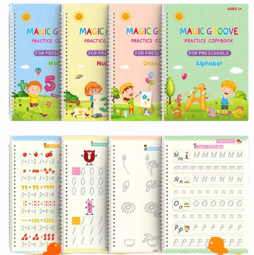 SET DE 4 LIBROS DE CALIGRAFÍA - APRENDE FÁCIL 🧠